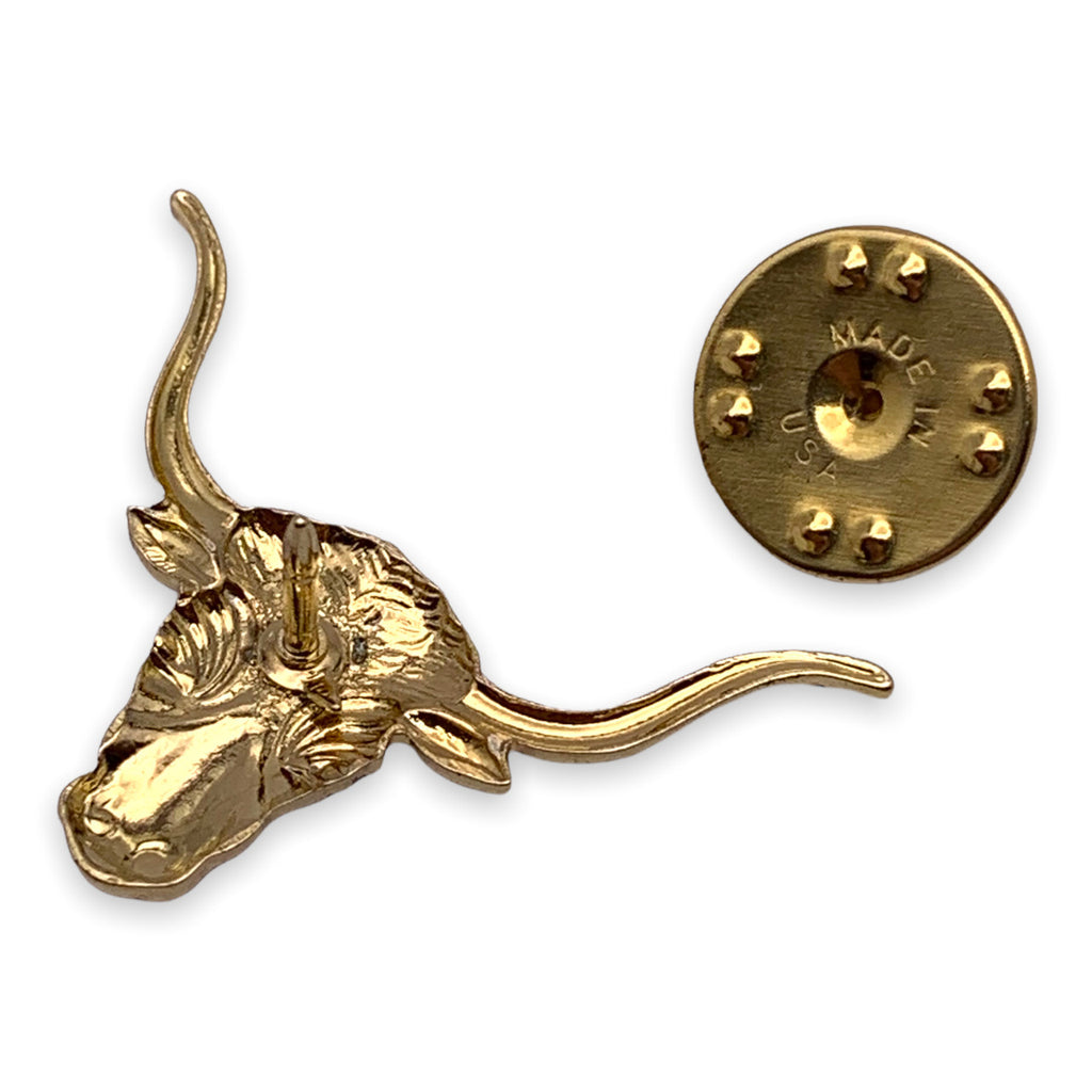 A06 Longhorn Steer Head Lapel Pin