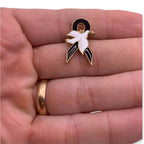 Black Ribbon Dove Pin