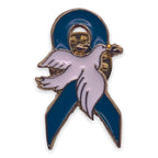 Teal Ribbon Dove Pin