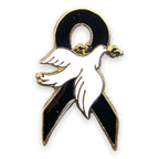 Black Ribbon Dove Pin