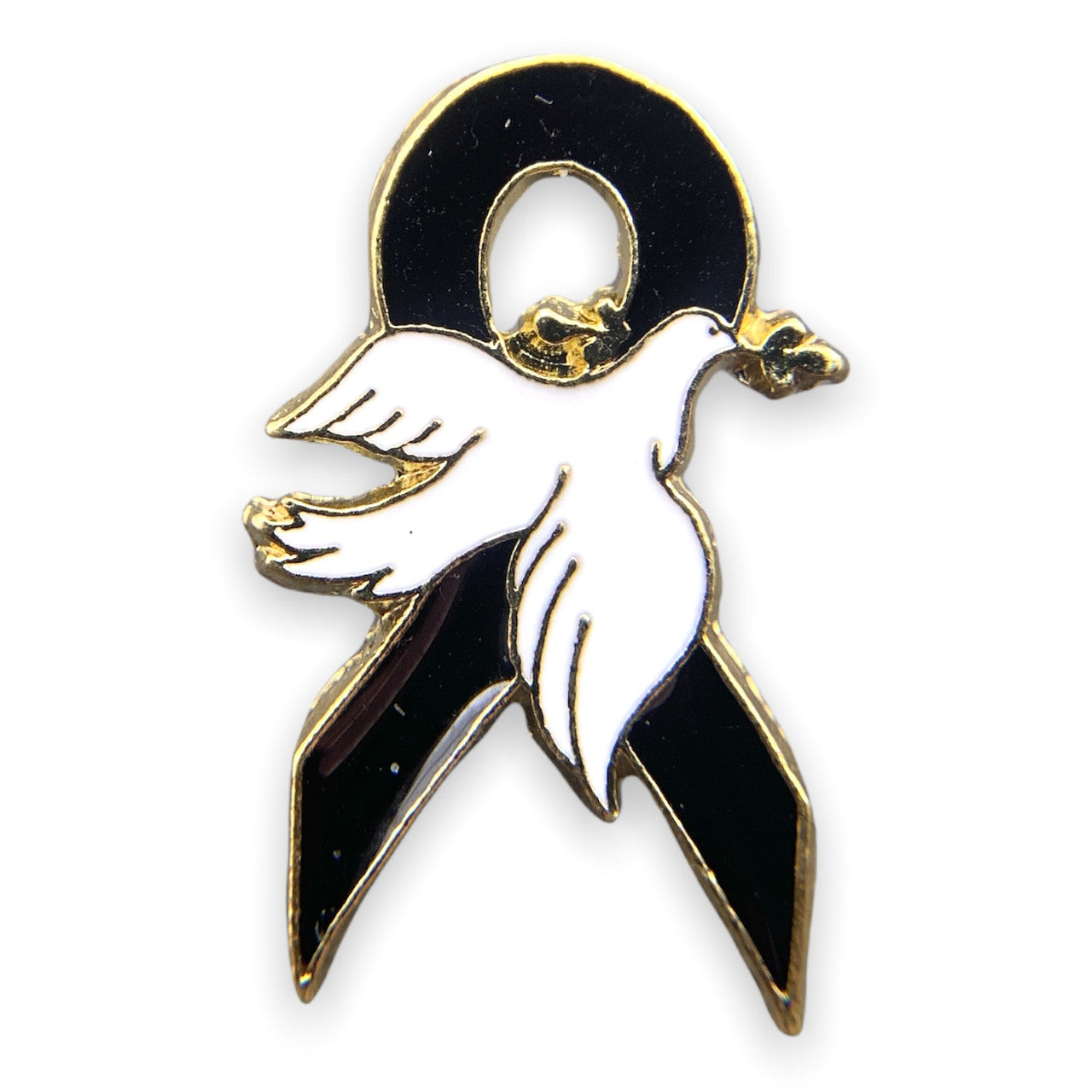 Black Ribbon Dove Pin