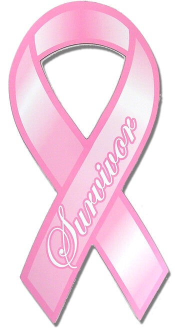 You get one of our popular Breast Cancer Survivor car magnets - this magnet measures 8" X 4"