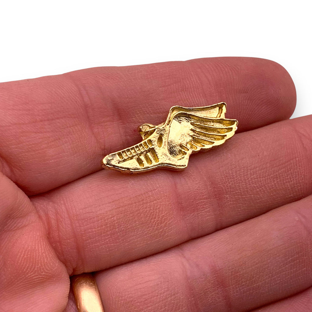Cross Country Winged Shoe Lapel Pin