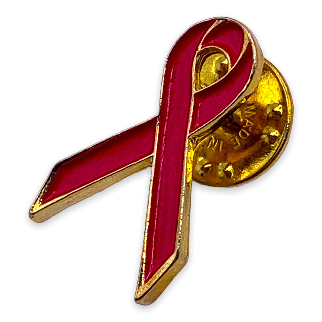 D07 AIDS Red Awareness Ribbon Lapel Pin