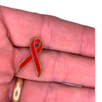 D07 AIDS Red Awareness Ribbon Lapel Pin