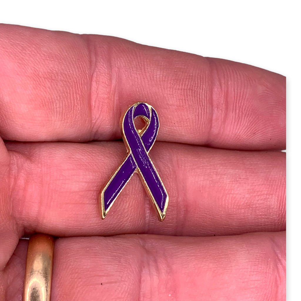 Purple Ribbon Lapel Pin