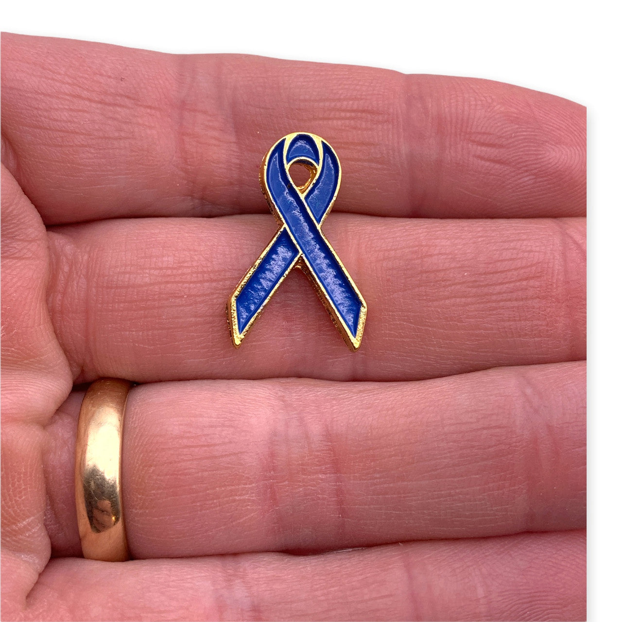 Blue Ribbon Lapel Pin