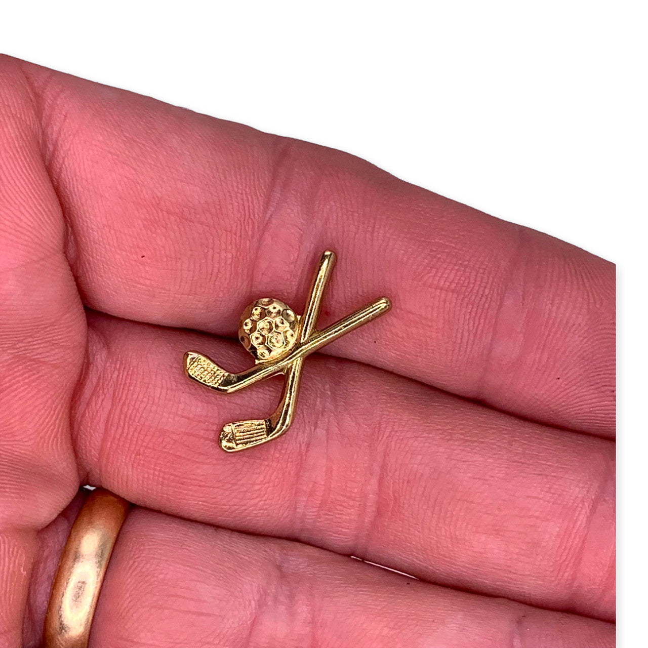 Crossed Clubs 3 Lapel Pin