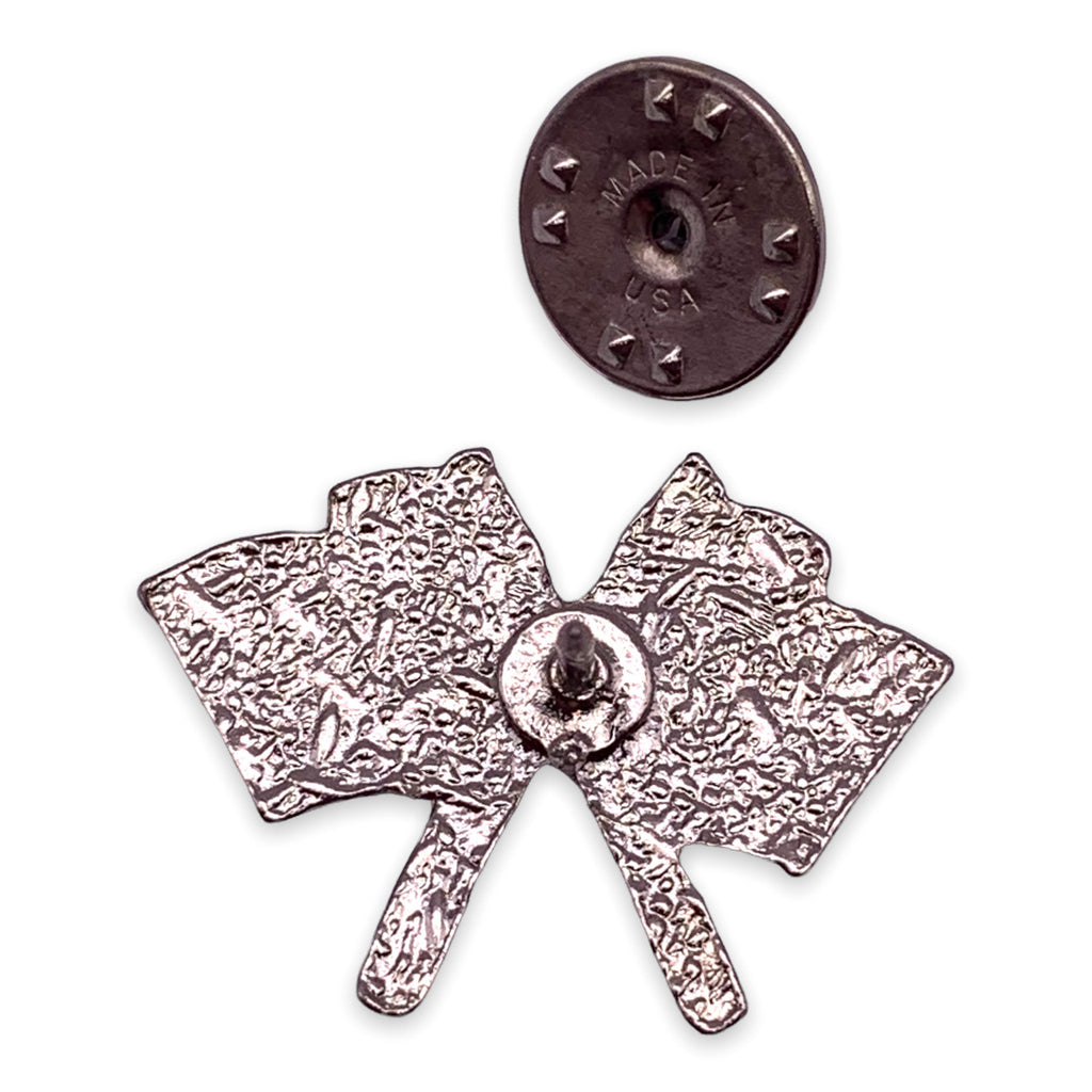 Crossed Checkered Flags Lapel Pin