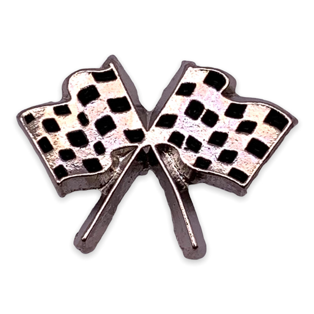 Crossed Checkered Flags Lapel Pin