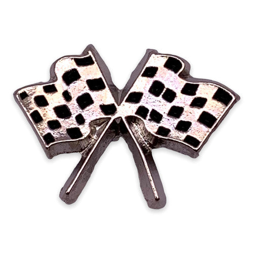 Crossed Checkered Flags Lapel Pin