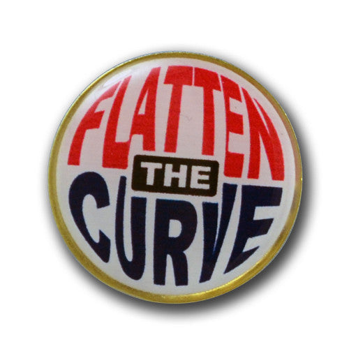 Flatten The Curve - Corona Virus Awareness Lapel Pin and Card Set of 3