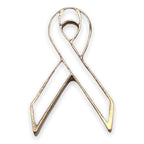 White Ribbon Lapel Pin