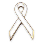 White Ribbon Lapel Pin