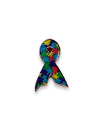 Autism Puzzle Ribbon Lapel Pin