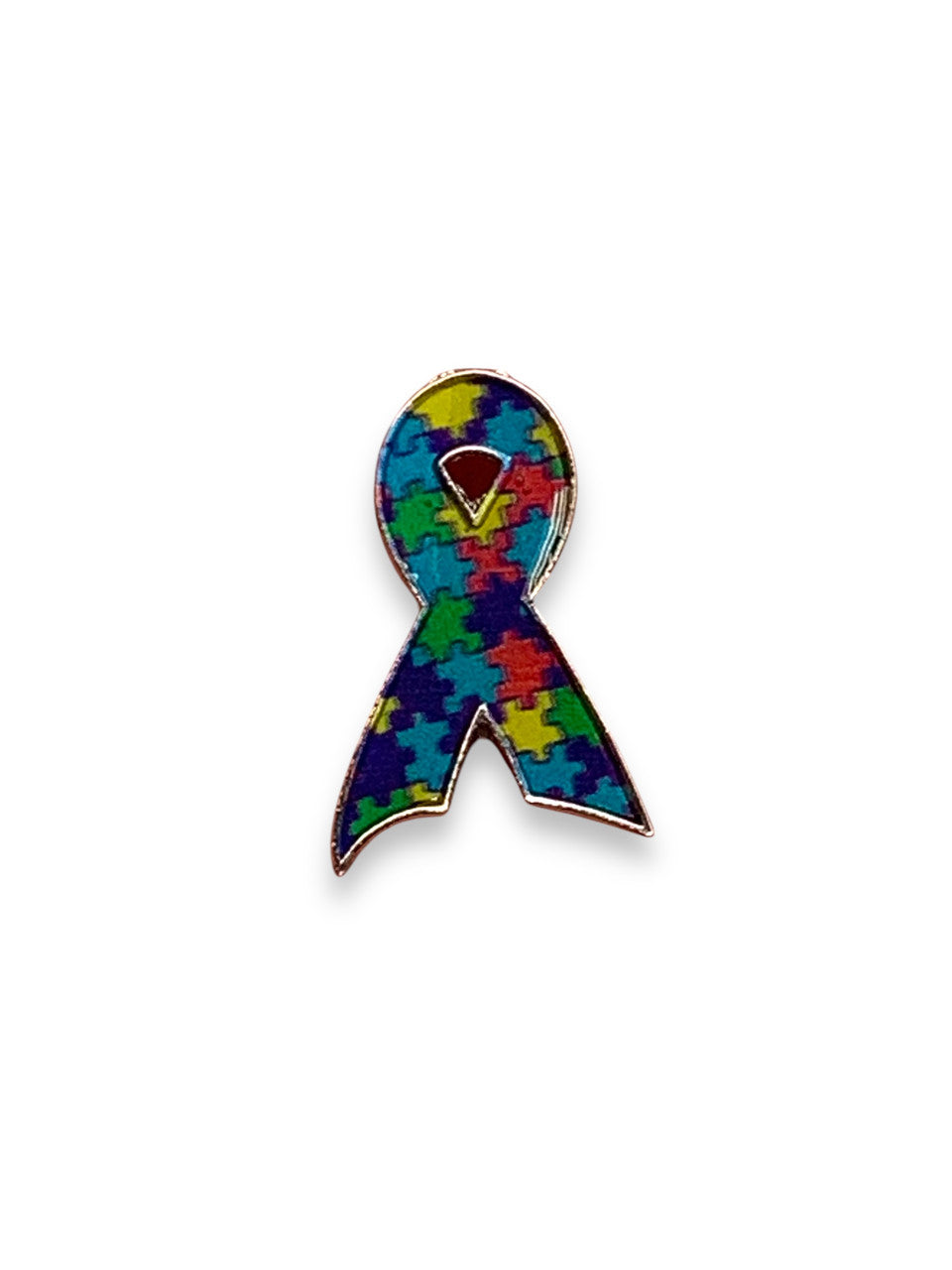 Autism Puzzle Ribbon Lapel Pin