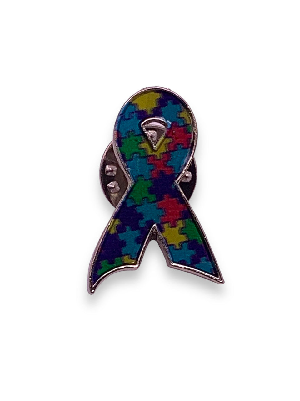 Autism Puzzle Ribbon Lapel Pin
