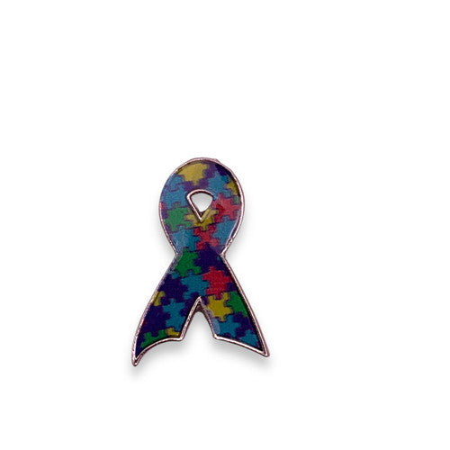 Autism Puzzle Ribbon Lapel Pin