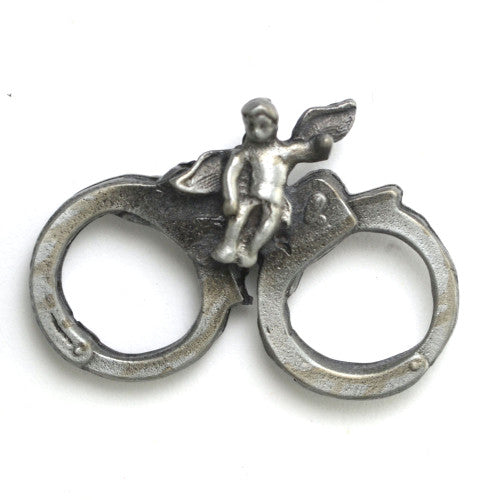 Handcuff Guardian Angel Lapel Pin