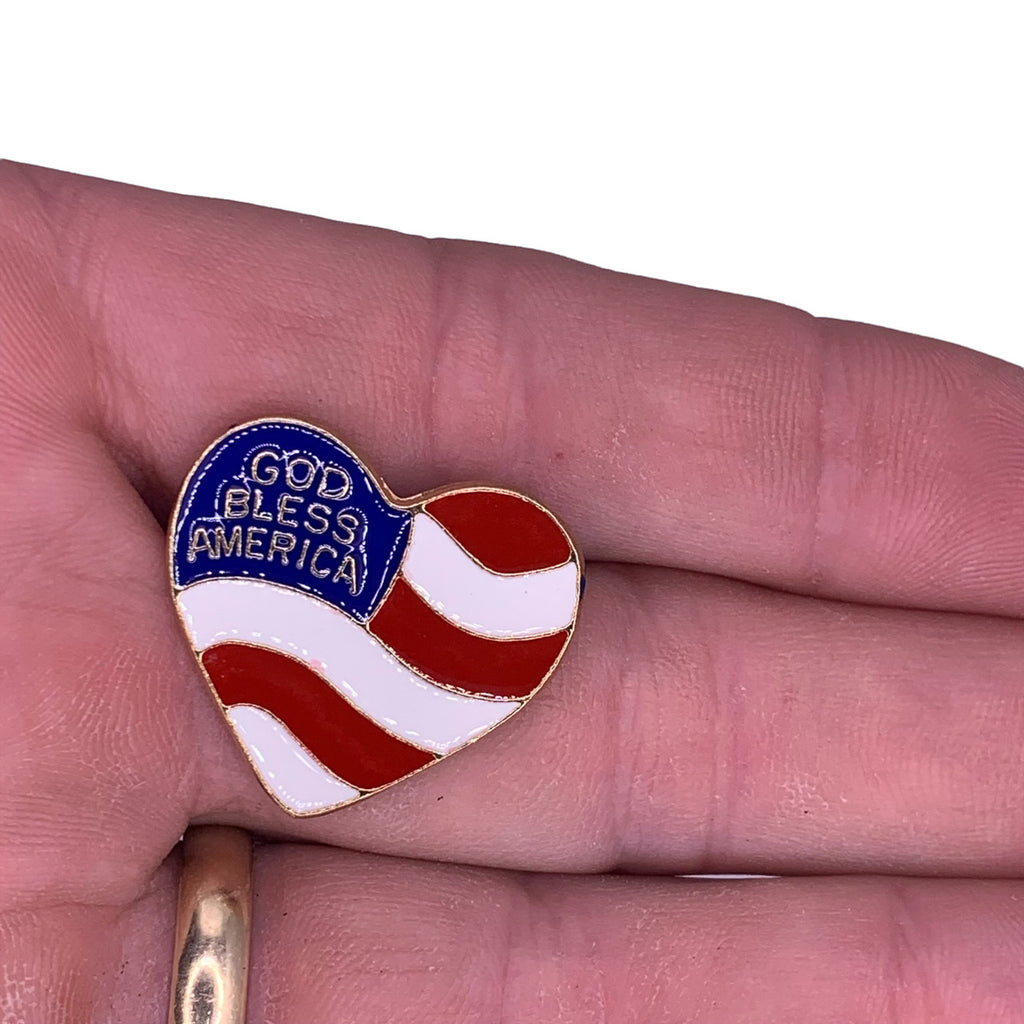 God Bless America Heart Flag