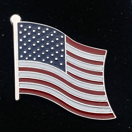 Sterling Silver American Flag Lapel Pin