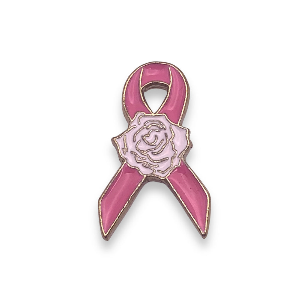 Pink Ribbon Rose Lapel pin