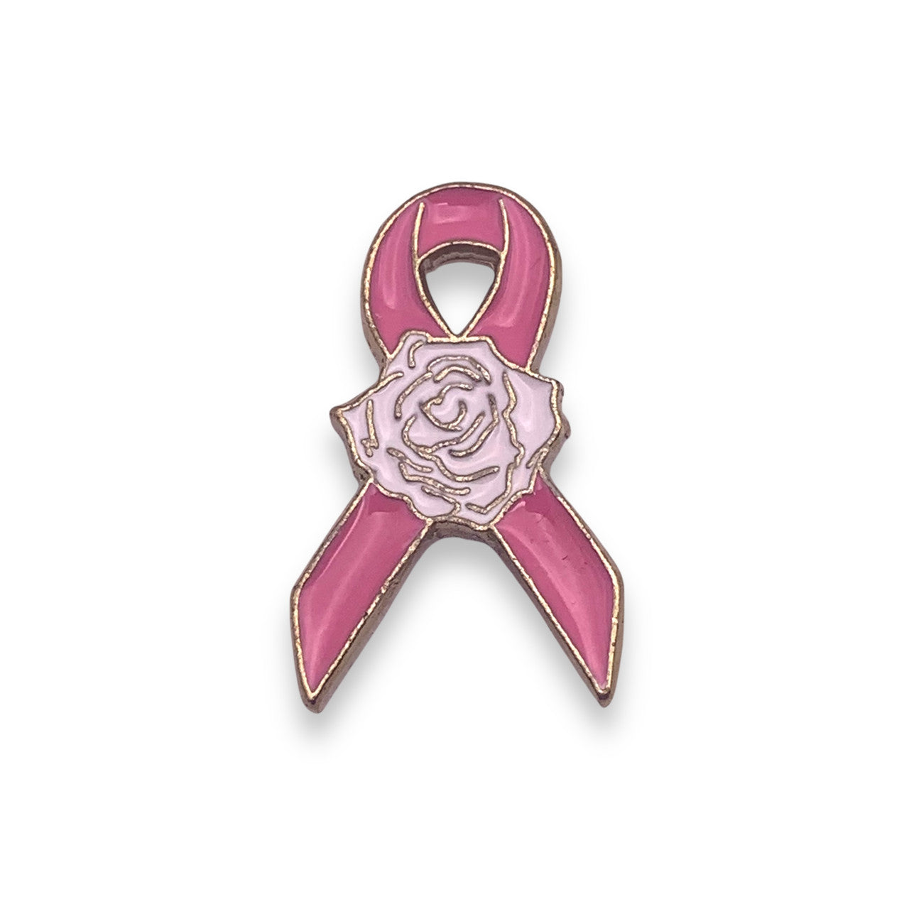 Pink Ribbon Rose Lapel pin