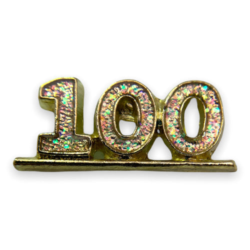 100 Lapel Pin with Glitter