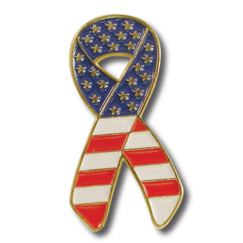 Ribbon Flag Lapel Pin