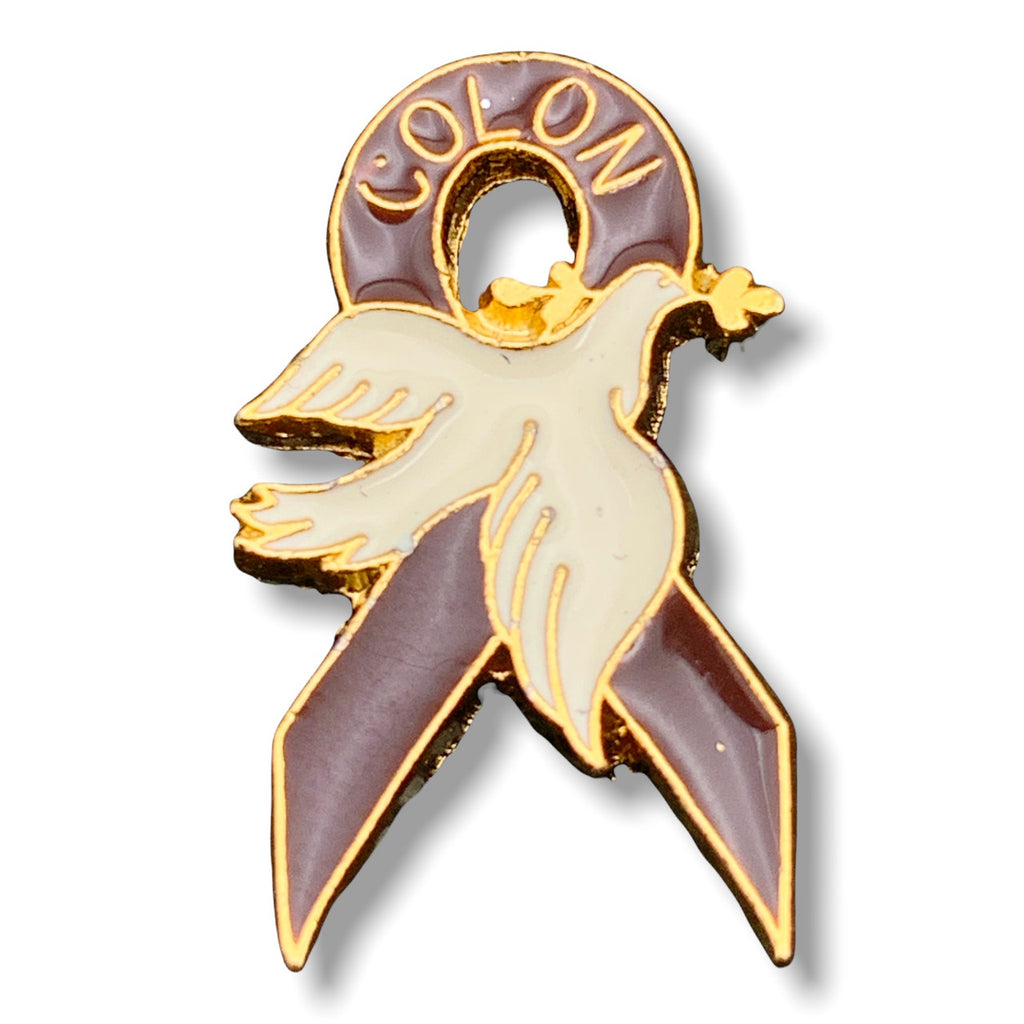Colon Cancer Dove Lapel Pin