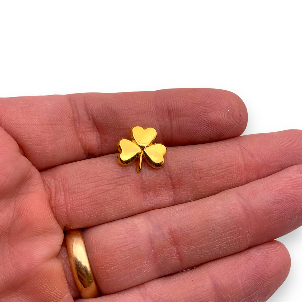 Gold Clover Lapel Pin