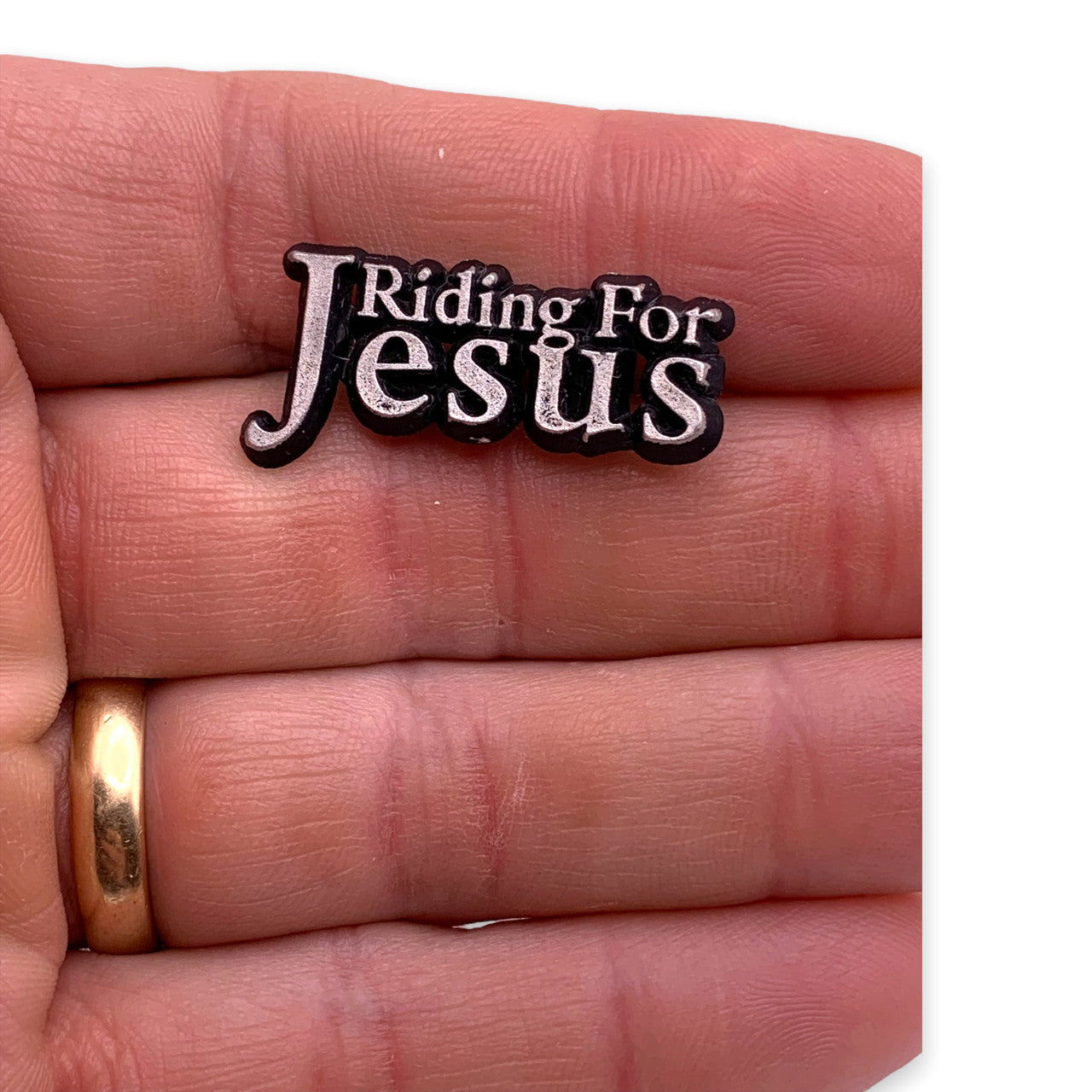 Riding for Jesus Lapel Pin
