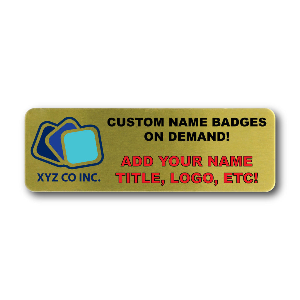 Custom Personalized Metal Name Badge 3 x 1