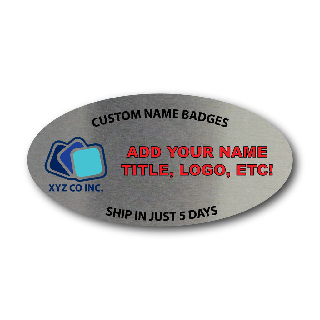 Oval Personalized Name Badge 3" x 1.5"