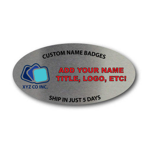 Oval Personalized Name Badge 3" x 1.5"