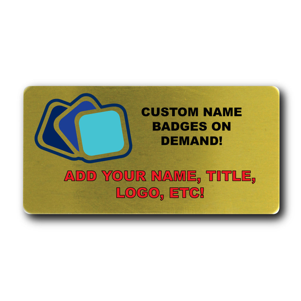 3" BY 1.5" Rectangle Metal Personalized Name Badge