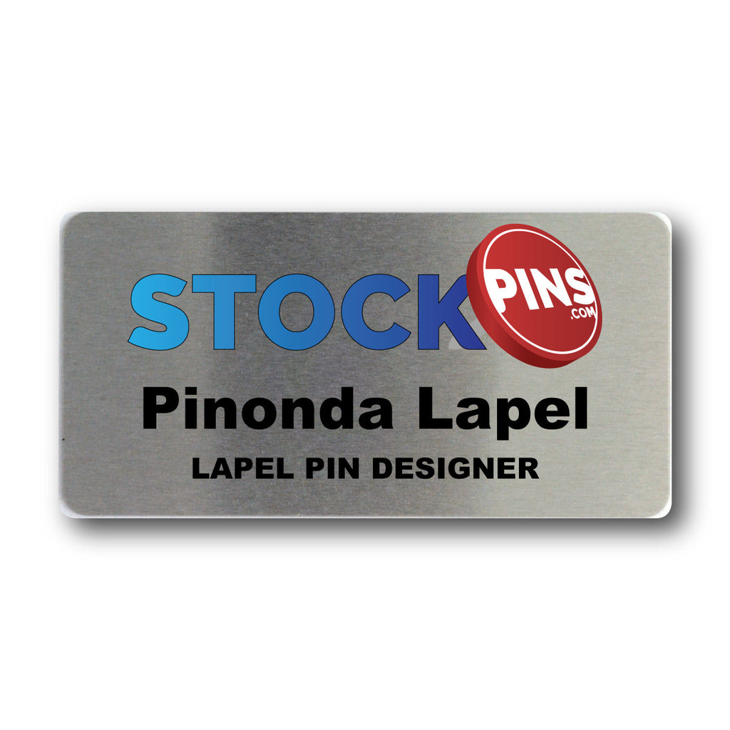 3" BY 1.5" Rectangle Metal Personalized Name Badge