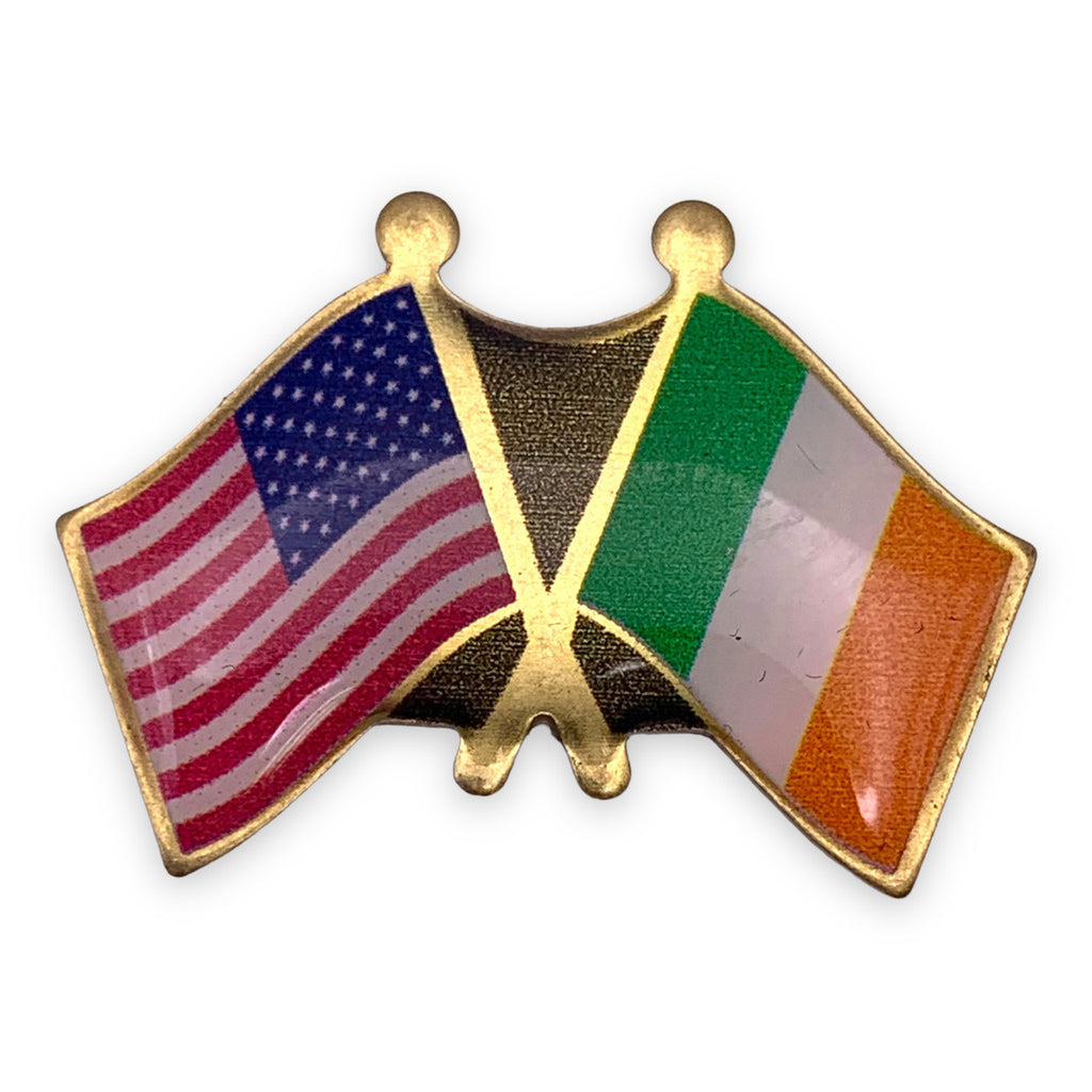 Crossed Flags Lapel Pins - Any Two Countries