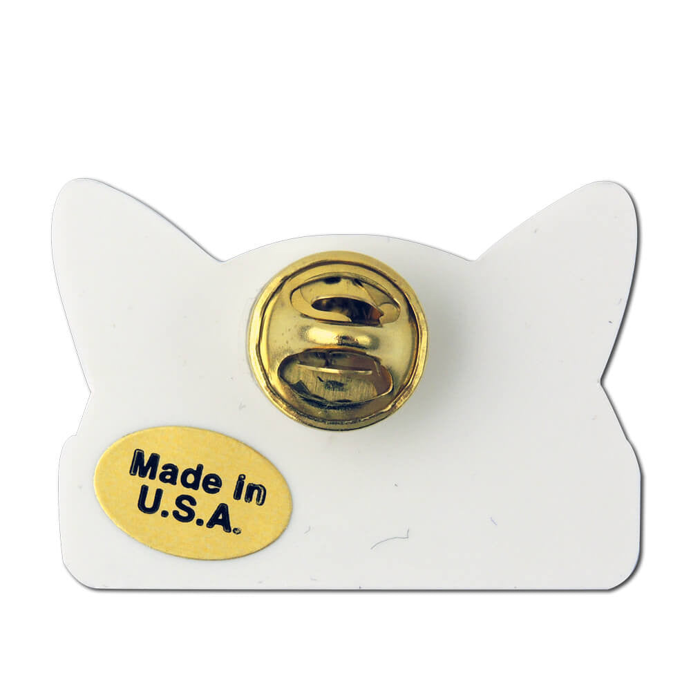 Large Pink Cat Ear Hat Shaped Lapel Pin with #MeToo- Clutch Back