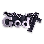 Riding with God Pin
