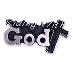 Riding with God Pin