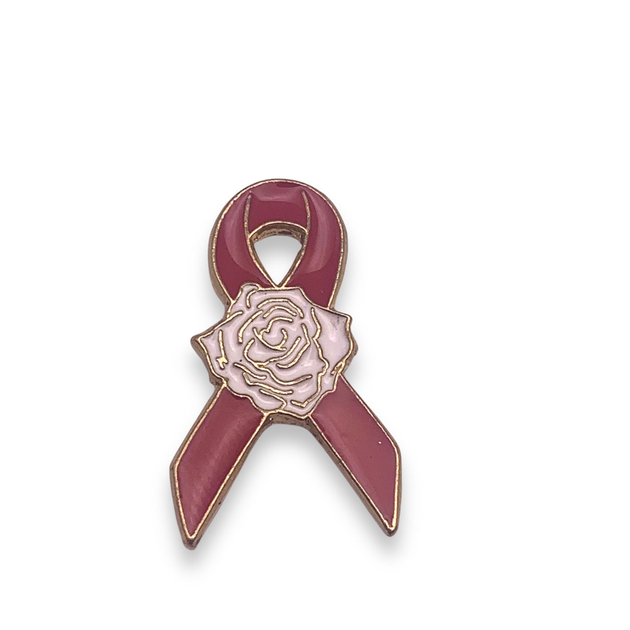 Red Ribbon Rose Pin