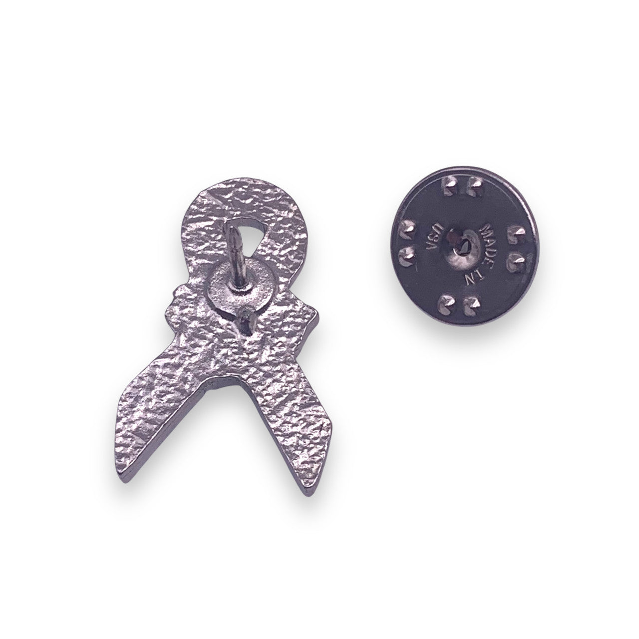Blue Ribbon Pink Rose Lapel Pin