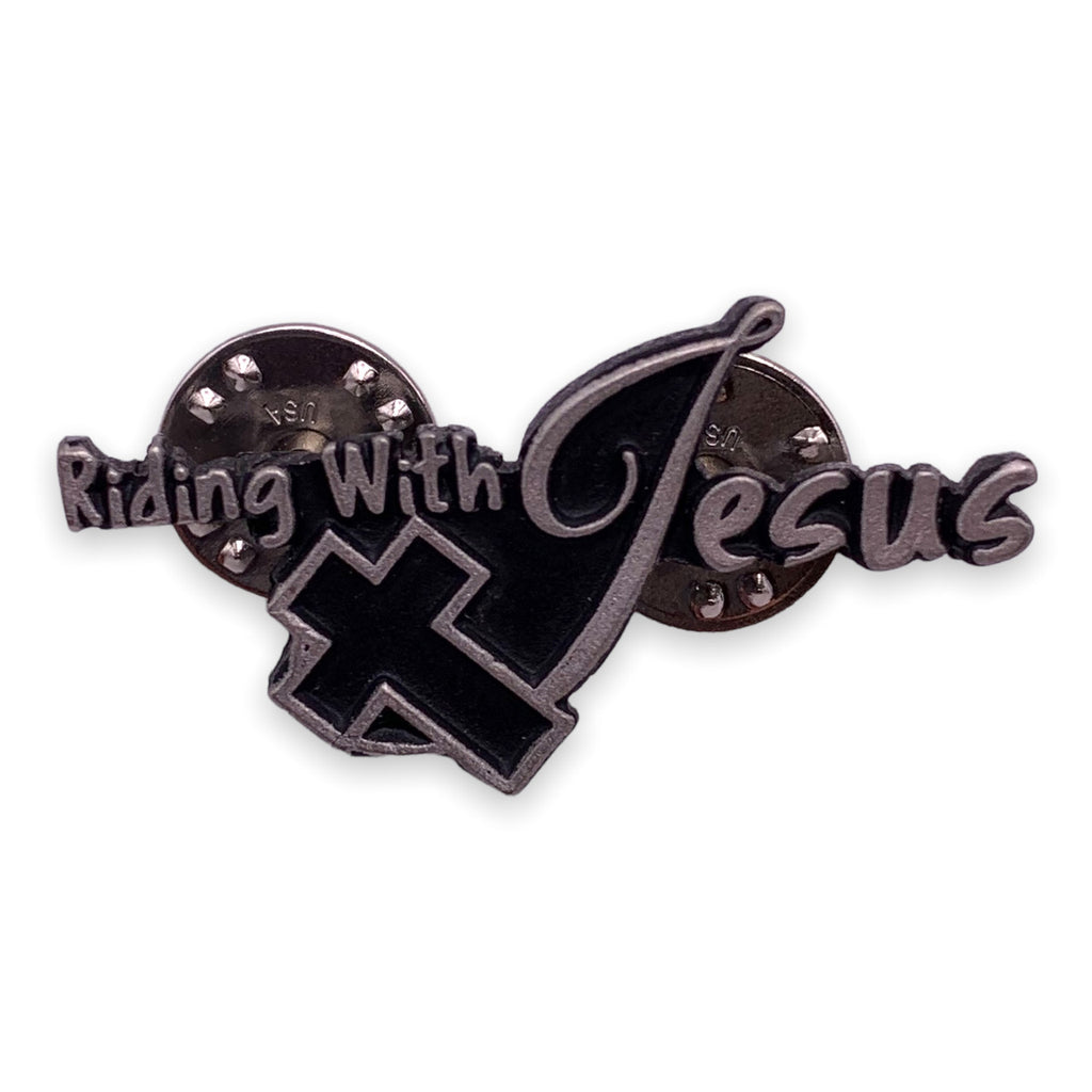 Riding with Jesus Pin