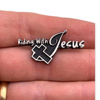 Riding with Jesus Pin