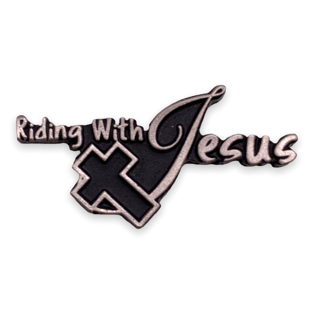 Riding with Jesus Pin