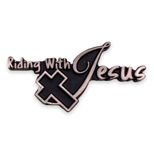 Riding with Jesus Pin