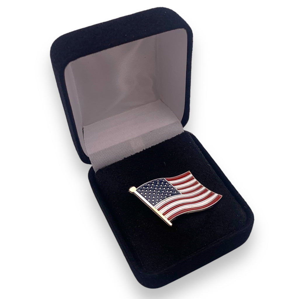 Sterling Silver American Flag Lapel Pin