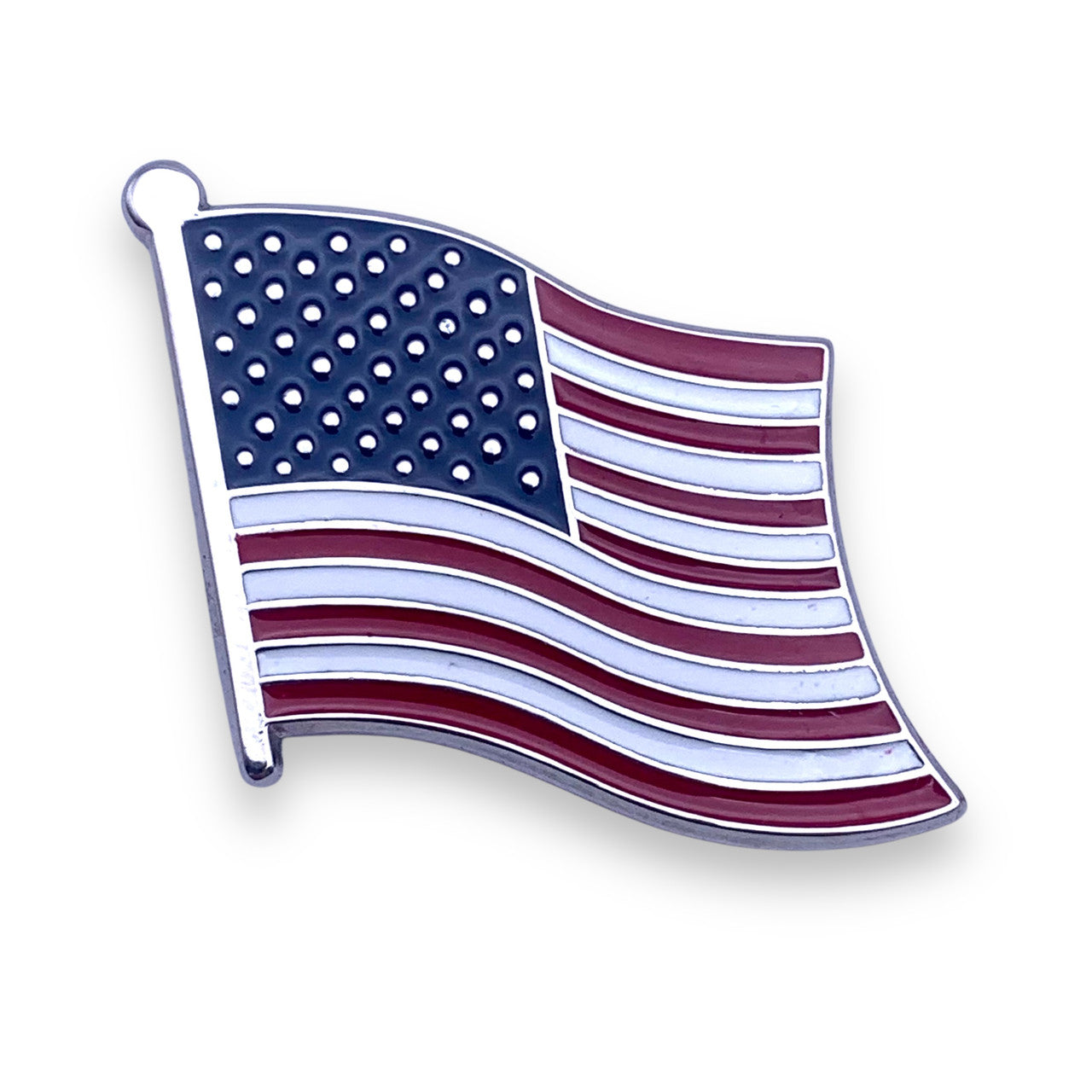 Sterling Silver American Flag Lapel Pin
