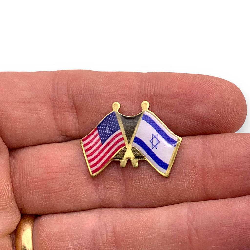 US / Israel Crossed Flags Pin